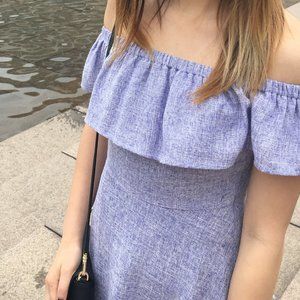 Design Lab Marled Lavendar Off-Shoulder Dress XS